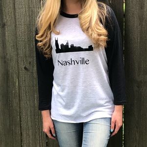 Nashville baseball tee. Sizes XS-L available.